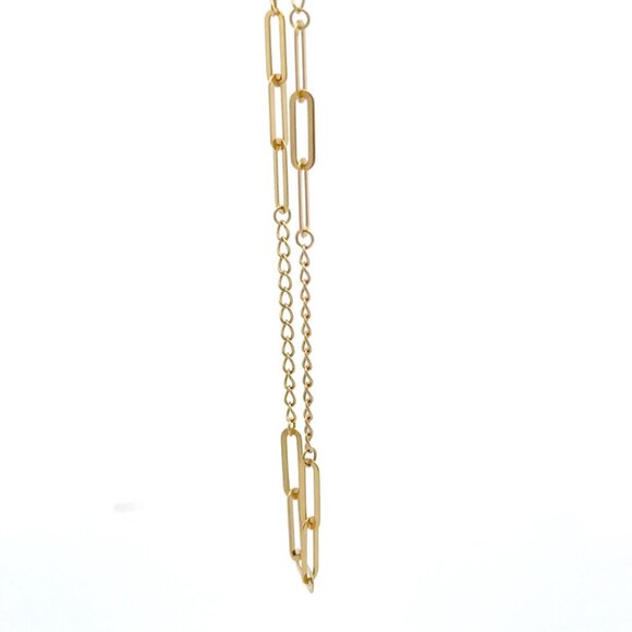18K Gold Bracelet Paperclip Cable Link Size 6 inches plus 1.5 inches Extension - Picture 9 of 14